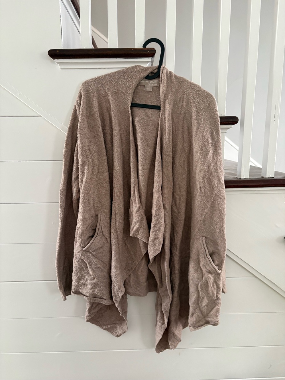 Barefoot Dreams Open Draped Cardigan - Taupe